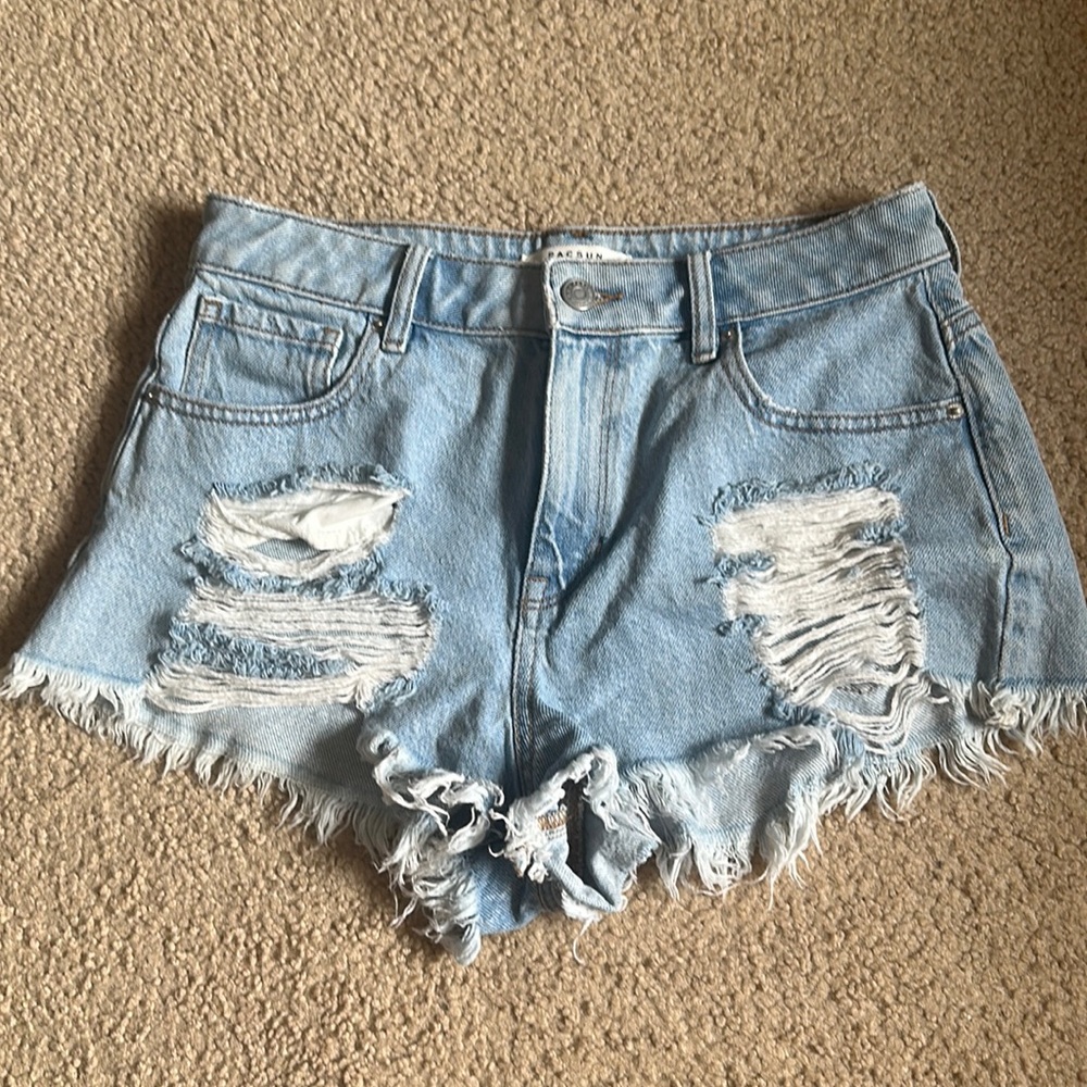 Pacsun distressed light wash jean shorts
